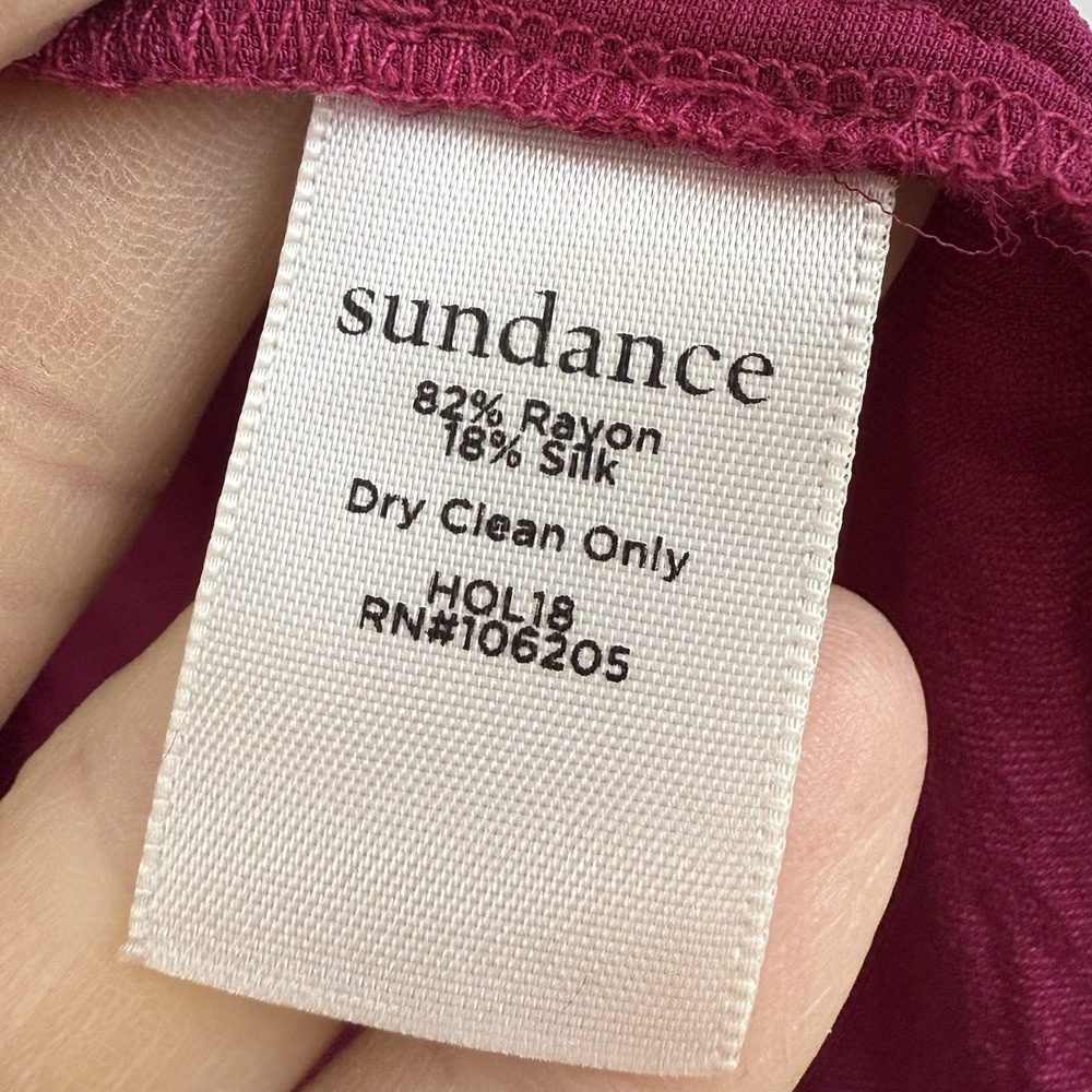 SUNDANCE VELVET NUANCE SILK TOP Women Small Wineberry Holiday Classic Pullover - Picture 7 of 11